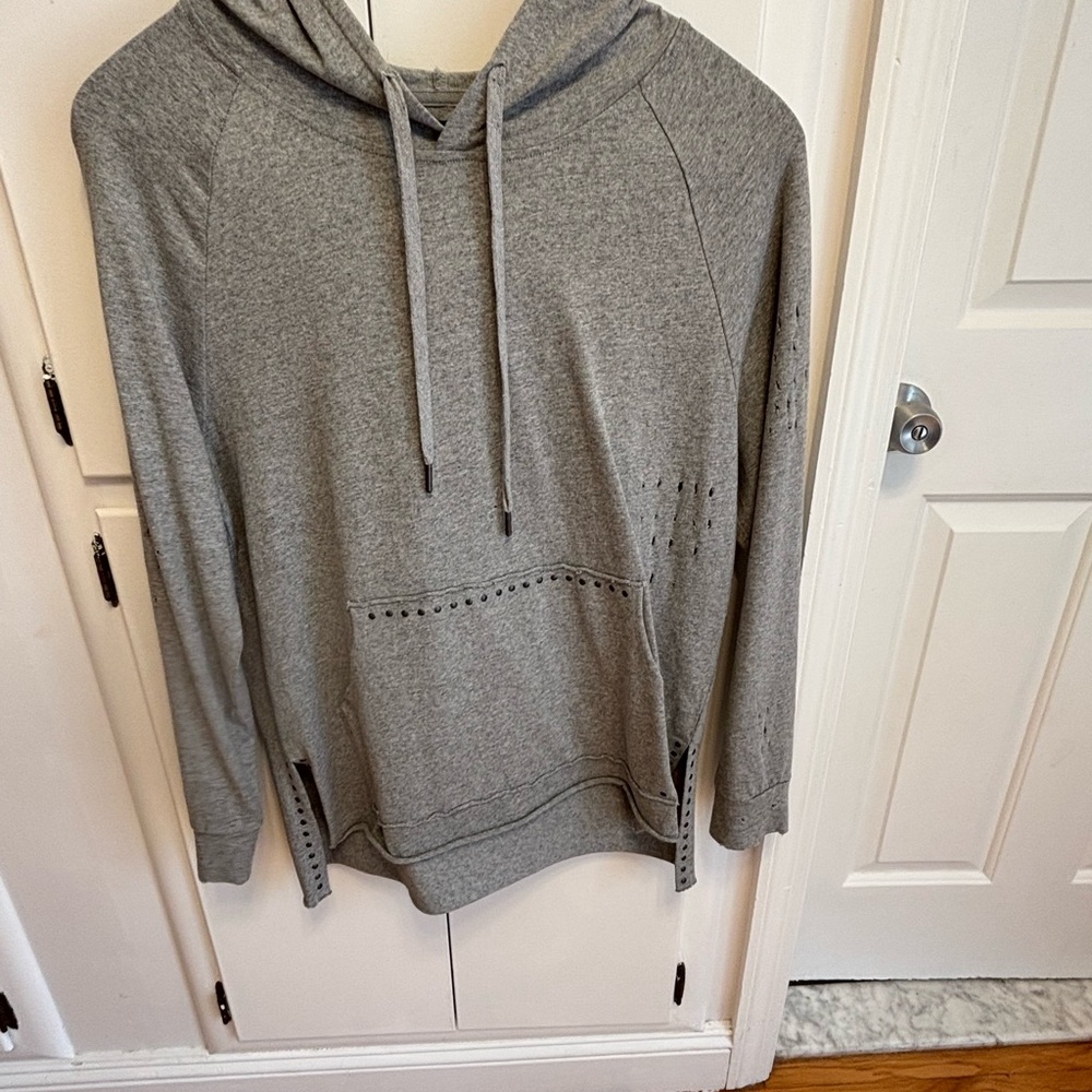 BLANKNYC Gray Hooded Sweatshirt with Drawstring